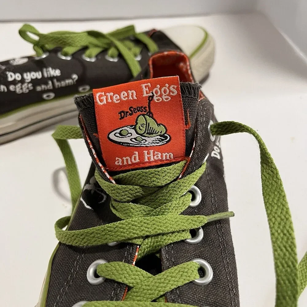 Converse All Star Size 4.5 Dr. Seuss Green Eggs & Ham Whimsical! - Picture 8 of 16